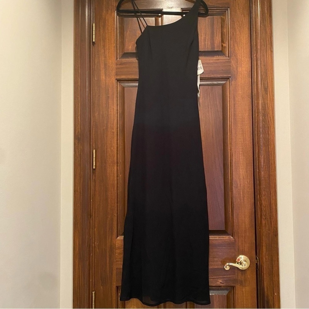 NWT Be Smart Sz 3/4 Elegant Black One Shoulder & Spaghetti Strap Maxi‎ Dress LBD